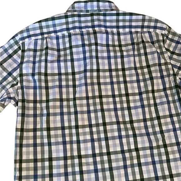 J Crew Men’s XL Blue Green White Striped Long Sleeve Button Down Shirt - Picture 7 of 7